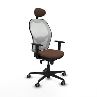 Piqueras y Crespo Silla De Oficina Con Cabecero Jorquera Piqueras Y Crespo 1d036g1 Blanco Marr&oacute;n Oscuro