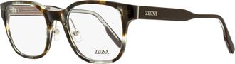Ermenegildo Zegna Mens Square Acetate Eyeglasses EZ5253 020 Gray Havana 53mm