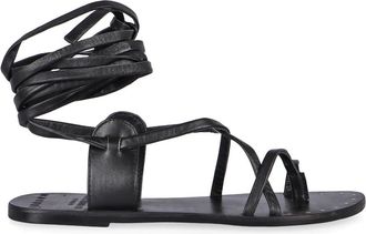 Maneb&igrave; St Tropez Leren Sandalen - Dames - Sandalen - Zwart - 36 EU - Leer - Schoenen