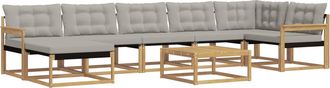 vidaXL Conjunto De Sof&aacute;s De Exterior 8 Uds. Blanco Y Gris Claro Vidaxl