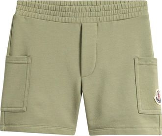 Moncler Kids Logo Patch Cargo Sweat Shorts in Green at Nordstrom, Size 18-24M