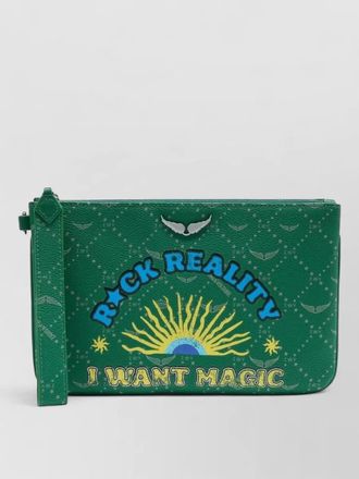 Zadig&Voltaire z clutch bag synthetic wrist strap graphic