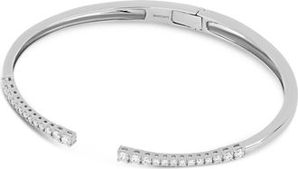 Bony Levy 18K Gold Audrey Diamond Open Bangle Bracelet in 18K White Gold/diamond at Nordstrom, Size 7