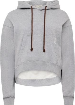 J.W.Anderson Hoodie met gebogen zoom - Dames - Hoodies - Grijs - M - Katoen - Hoodies & sweatvesten