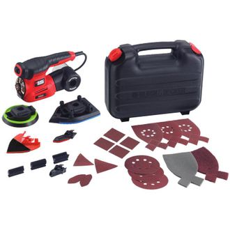 Black+Decker Black&decker - Multilavatrice Autoselect 4 in 1 con cavo - 220 w - Disco di levigatura a punta ed eccentrico reversibile - 17 abrasivi (KA280K-QS)