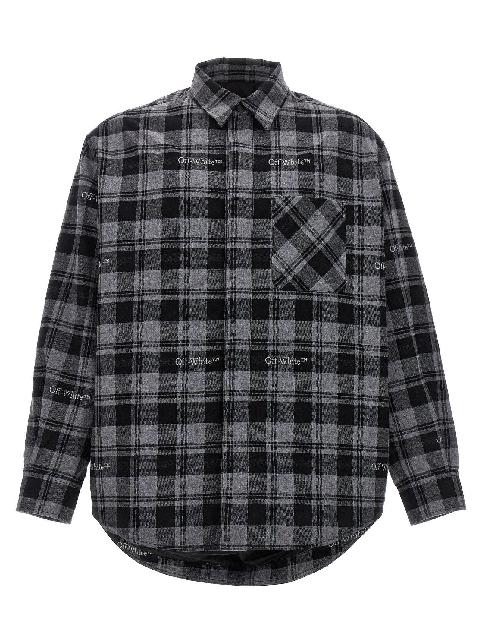 L シャツ OFF-WHITE チェック柄
