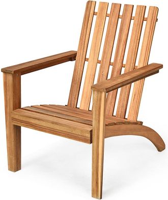 Costway Costway - Silla De Jard&iacute;n Sill&oacute;n De Madera Taburete Con Apoyabrazos Asiento 68x73x85cm