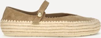 Loewe Espadrillas Mary Jane Rio in pelle scamosciata e rafia Woman 37