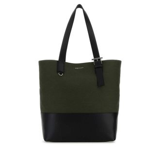 Alexander McQueen Army Green Canvas Shopping Bag