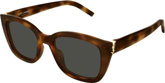 Saint Laurent SL M176 Zonnebril - Dames - Zonnebrillen - Bruin - 53 MM - Nylon - Accessoires