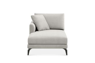 Castlery Lena Left Chaise Sofa Customized, (Performance Fleece) Medium Grey (Matte Black Legs), Spill Resistant, Removable Covers for Sofas by Castlery