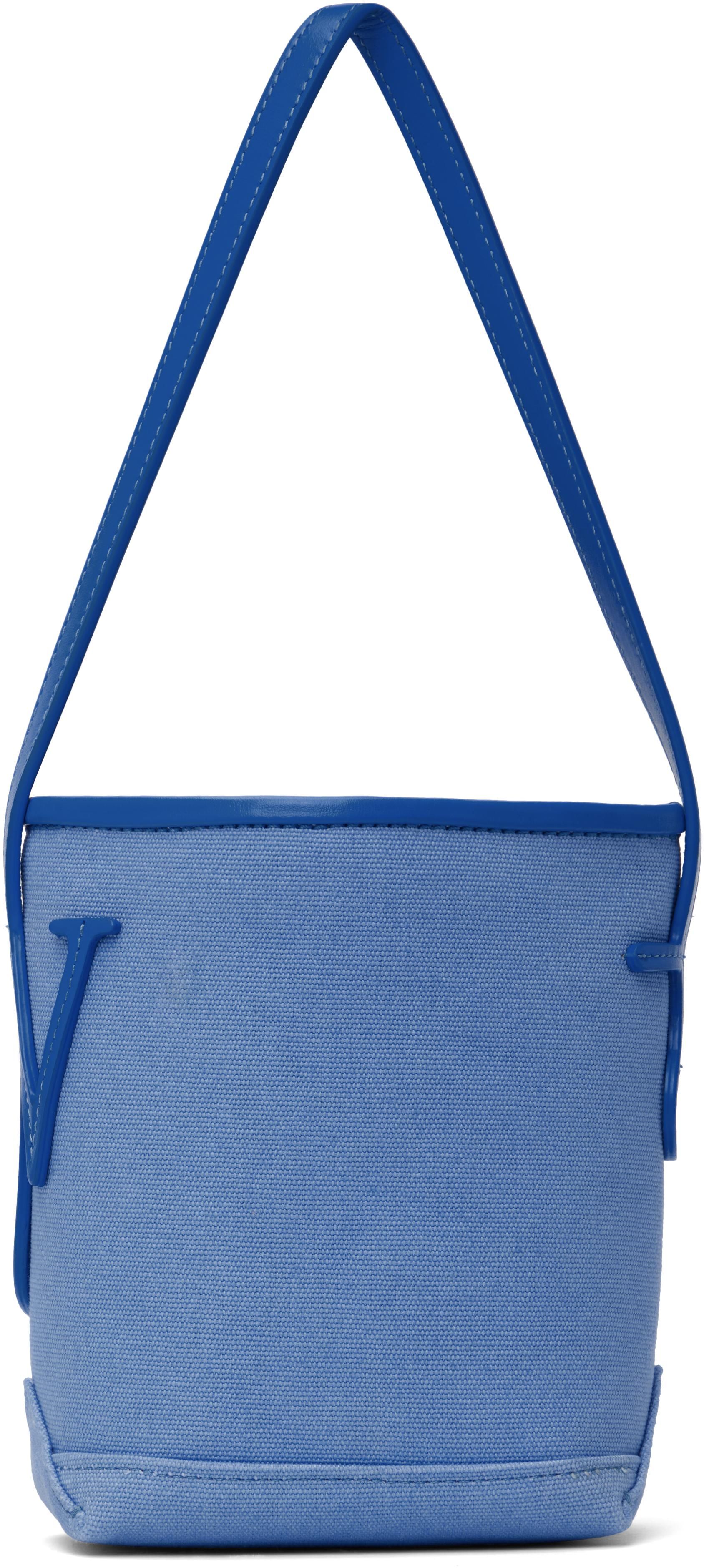 トートバッグ J. W. Anderson Belt Tote Blue Boiled Wool Shoulder Bag J.W. Anderson Belt Tote Blue Boiled Wool Shoulder Bag