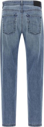 Fendi Stonewashed Straight-Leg Denim Jeans - Blue