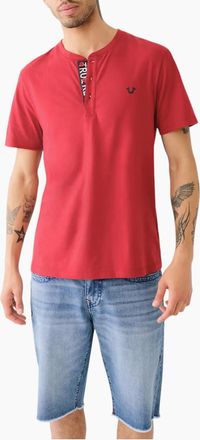 True Religion Mens True Religion 108426 Mens Henley T Shirt - Red - Size: 36