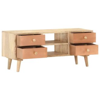 Berkfield Home TV Cabinet 110x30x45 cm Solid Mango Wood in Brown | Size: 110 x 30 x 45 cm