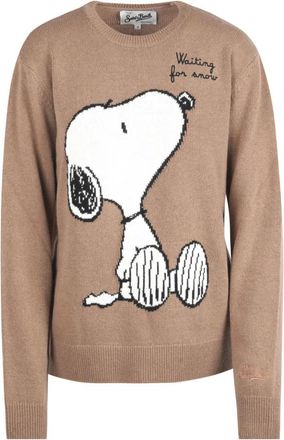 MC2 Saint Barth Truien & Vesten, Dames, Bruin, M, Wol, New Queen Snoopy Waiting Snow