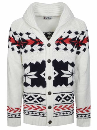 MC2 Saint Barth Archer Bold Geometric Shawl Collar Cardigan