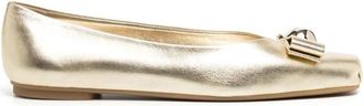 Ferragamo Ladies Metallic Leather Vara Bowl Ballet Flats, Size 9.5 C