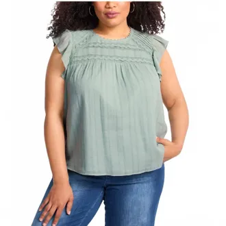 Daniel Rainn Raegan Lace Detail Blouse - Plus In Sage