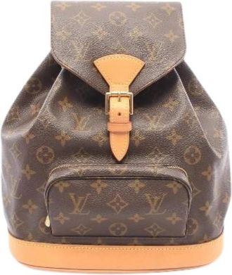 Louis Vuitton Pre-owned Monogram Montsouris MM Rugzak - Dames - Vintage Rugzakken - Bruin - ONE Size - Leer - Vintage