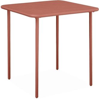 Sweeek 2-seater square steel garden table, Amelia 70cm, Terracotta, 70x70x72.5 cm