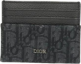 Dior Pre-owned Wallets, male, Black, Size: ONE SIZE Pre-owned Oblique Jacquard Card Holder