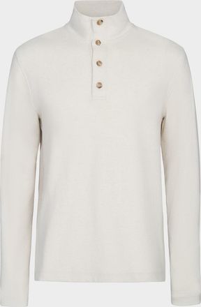 Vince Mens Cotton Four-Button Mock Neck Sweater