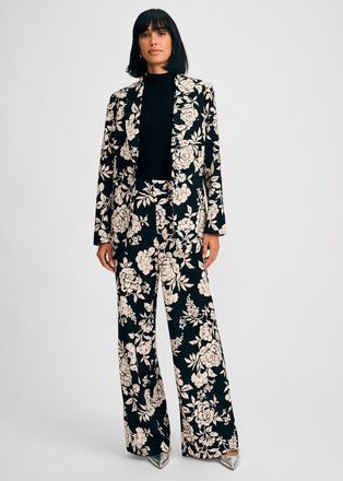 Isaac Mizrahi New York Floral Single Breasted Blazer