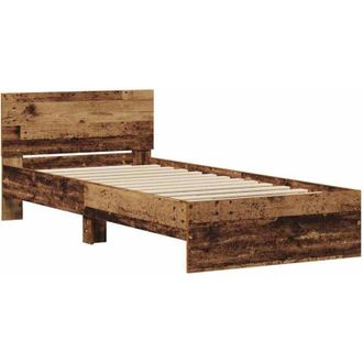 vidaXL Estructura De Cama Con Cabecera Madera Vieja 90 X 200 Cm Vidaxl