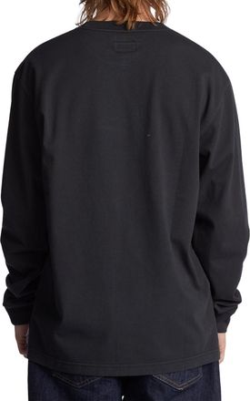 DC Langarmshirt DC SHOES DC 1994, Herren, Gr. XS, schwarz (schwarz garment dye), Obermaterial: 100% Walkfrottier;, Shirts Langarmshirt