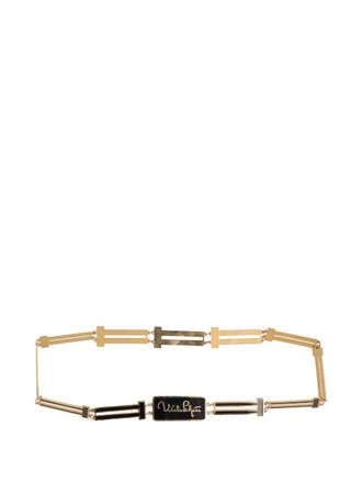 Mila Schön logo-plaque chain belt - Gold