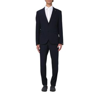 Manuel Ritz Single Breasted Suits, male, Blue, XL, Blue Two-Button Suit