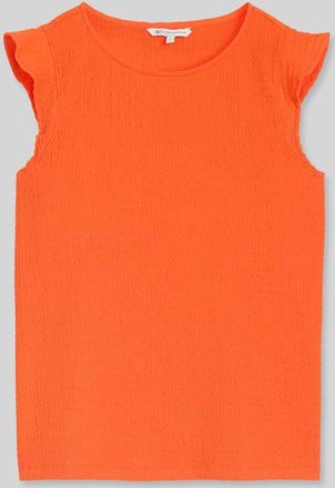 Tom Tailor Denim Loose Fit Top in Crinkle-Optik in Orange, Gr&ouml;&szlig;e XS