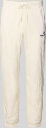 Sergio Tacchini Straight Fit Stoffhose mit Logo-Stitching Modell Nayla in Offwhite, Gr&ouml;&szlig;e XXL