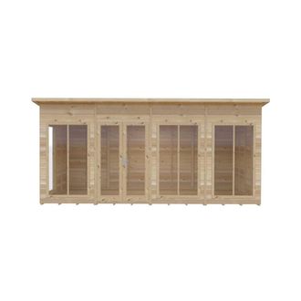 Shires Lela 16x8 Summerhouse - L244.8 x W476 x H227.5 cm in Light Brown