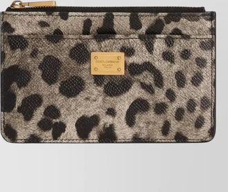 Dolce & Gabbana leopard motif dauphine leather card case