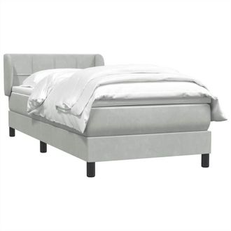 vidaXL Cama Box Spring Con Colch&oacute;n Terciopelo Gris Claro 80x210 Cm Vidaxl