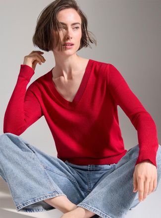 Contemporaine Womens Fluid V-neck sweater