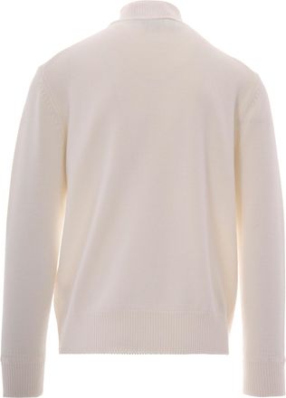 Paolo Pecora Mens Roll-Neck Sweater Cream Virgin Wool Jumpers