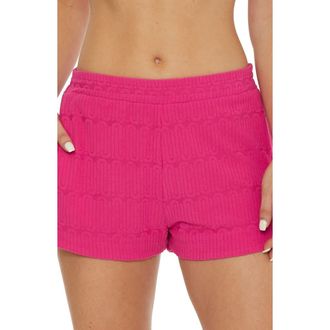 Trina Turk Skyfall Jacquard Terry Cover-Up Shorts in Bouganvillea at Nordstrom, Size Large