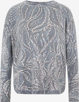 Hemisphere Bedruckter Kaschmirpullover mit abgerundeten S&auml;umen