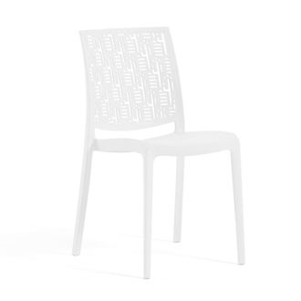 Siediti Fuori e Dentro Conjunto de 4 sillas de resina para interior o exterior blancas