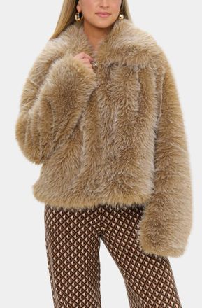 Show me your Mumu Park City Jacket In Cedar Brown Faux Fur