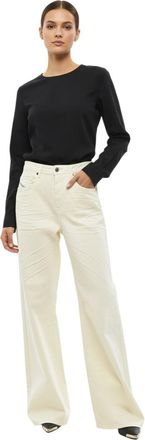 Diesel White Straight High Rise Jeans