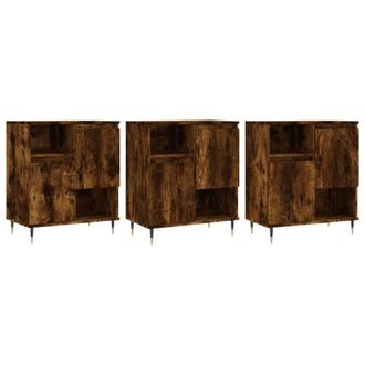 Berkfield Home Sideboards 3 pcs Smoked Oak Engineered Wood in Brown