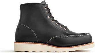 Red Wing Shoes Classic Moc Boundary Leather Boot in Black Boundary at Nordstrom, Size 8.5