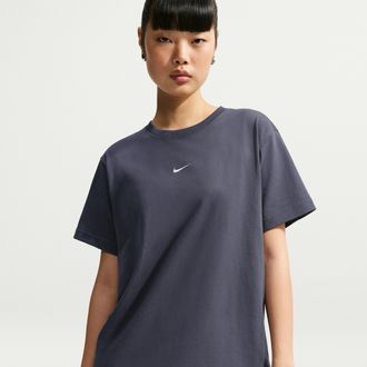 Nike Womens Nike Sportswear Classic Oversized T-Shirt in Grey | IH7601-013