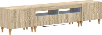 vidaXL Conjunto De 3 Muebles Para Tv Con Led Roble Sonoma Vidaxl
