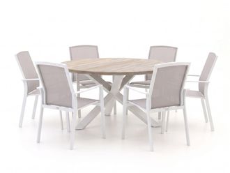 Bellagio la vita attrattiva Bellagio Dranera/ROUGH-Y &oslash;150cm dining tuinset 7-delig stapelbaar