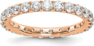 Diamond2Deal 14k Rose Gold Lab Grown Diamond Eternity Wedding Band Ring 1.5Ct Clarity- VS Color- G-H